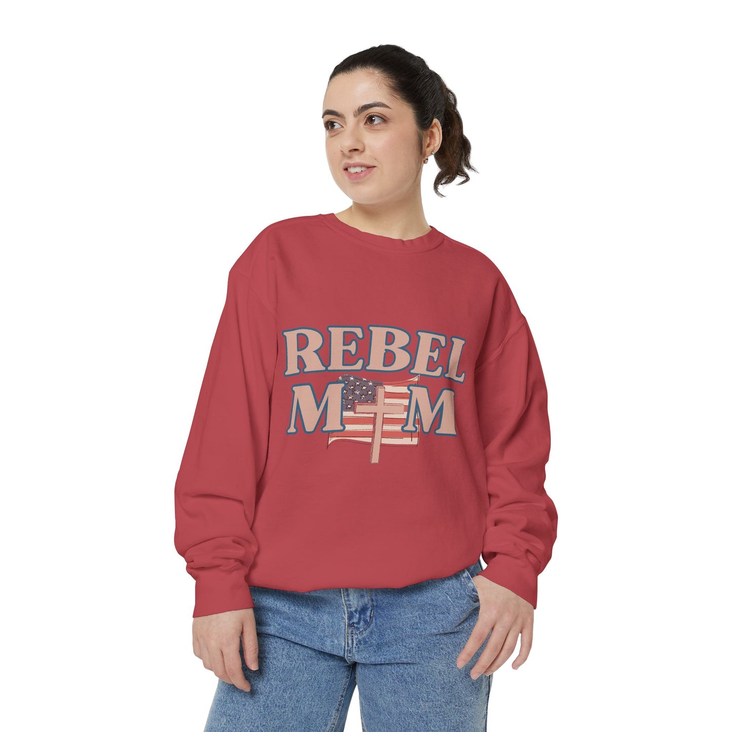 Rebel Mom Flag Sweatshirt