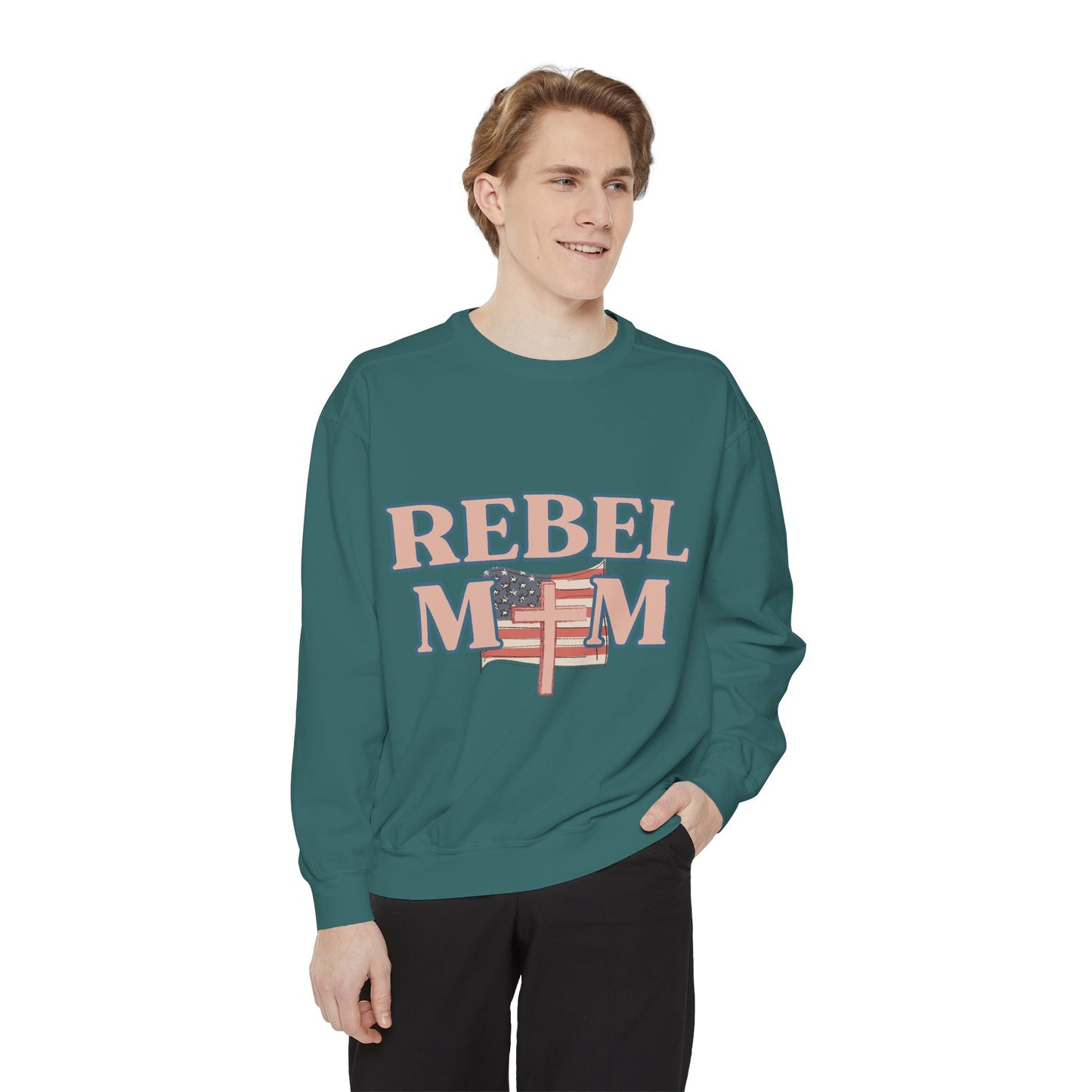 Rebel Mom Flag Sweatshirt