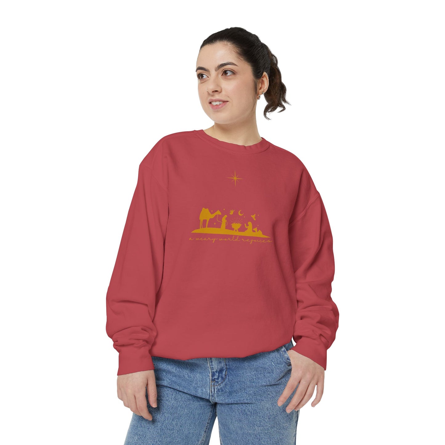 A Weary World Rejoices - Garment-Dyed Sweatshirt