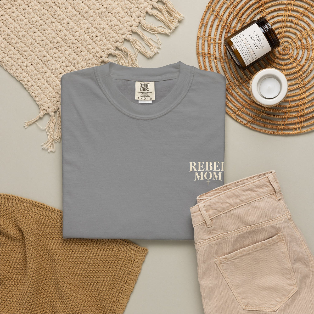 Rebel Mom T-Shirt — Garment-Dyed Casual Tee for Bold Moms
