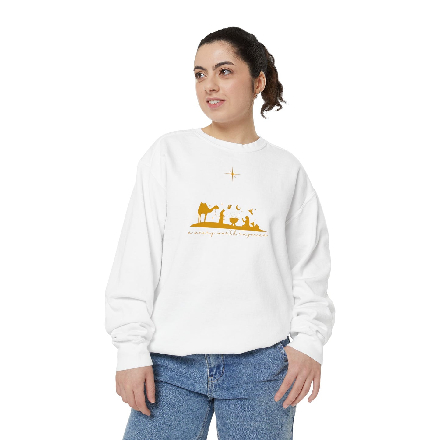 A Weary World Rejoices - Garment-Dyed Sweatshirt