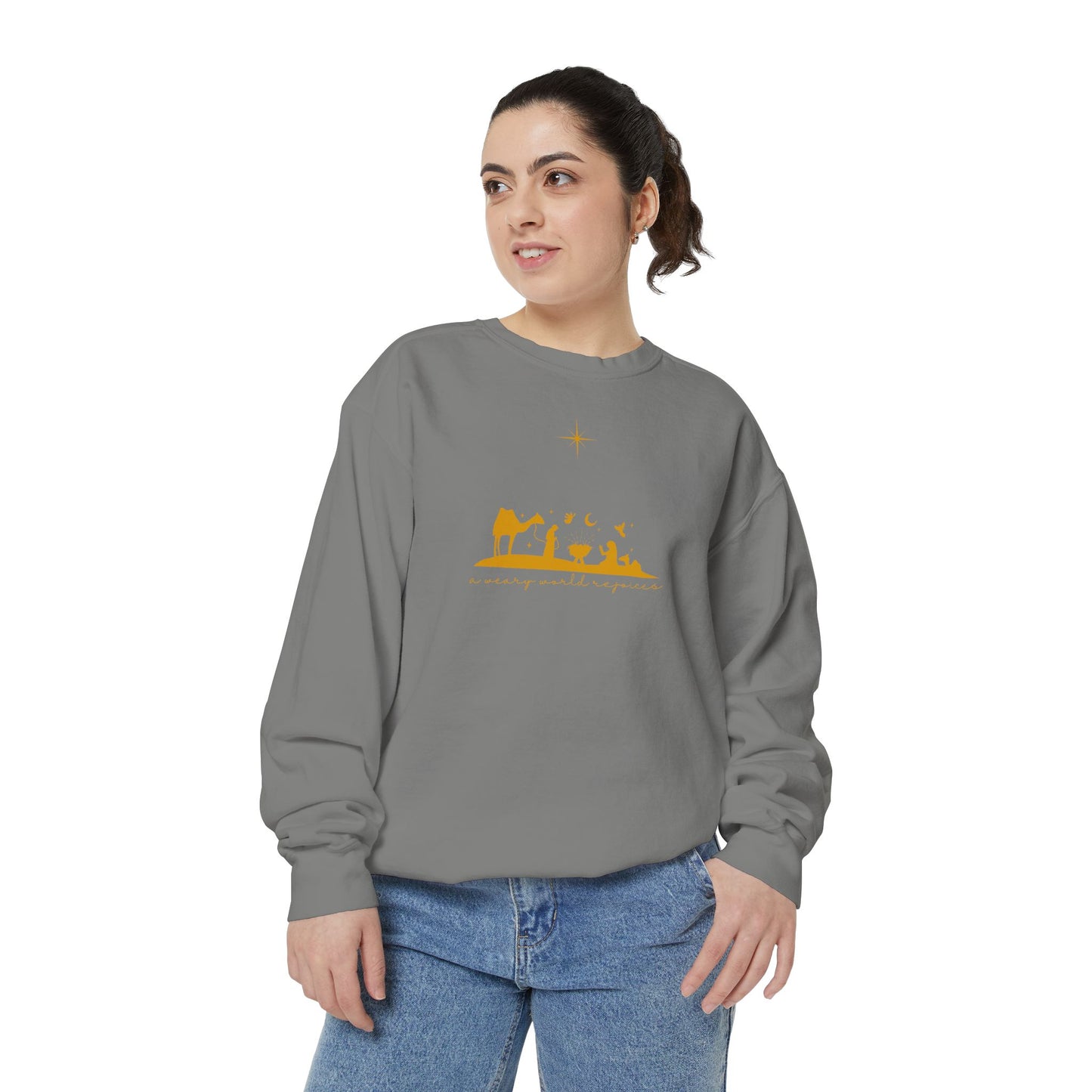 A Weary World Rejoices - Garment-Dyed Sweatshirt