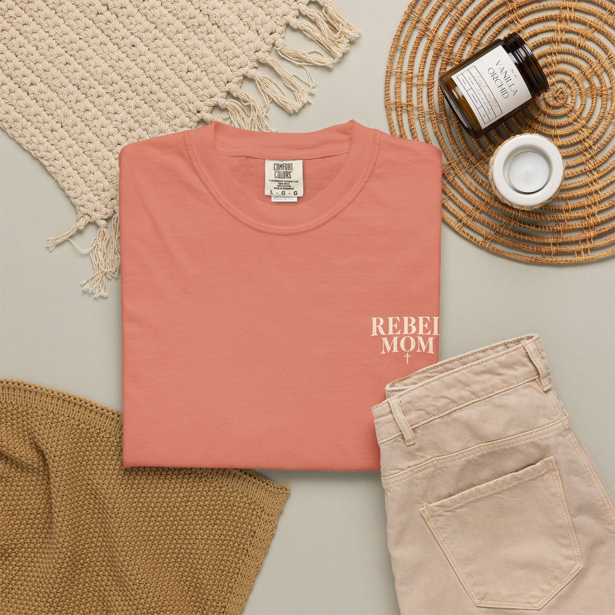 Rebel Mom T-Shirt — Garment-Dyed Casual Tee for Bold Moms