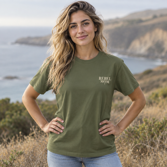 Rebel Mom T-Shirt — Garment-Dyed Casual Tee for Bold Moms