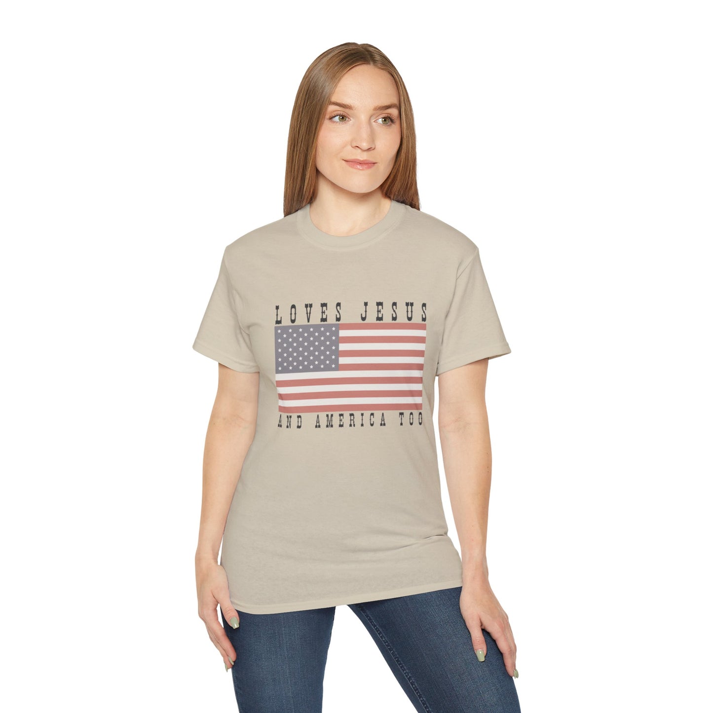 Loves Jesus + America Ultra Cotton Tee