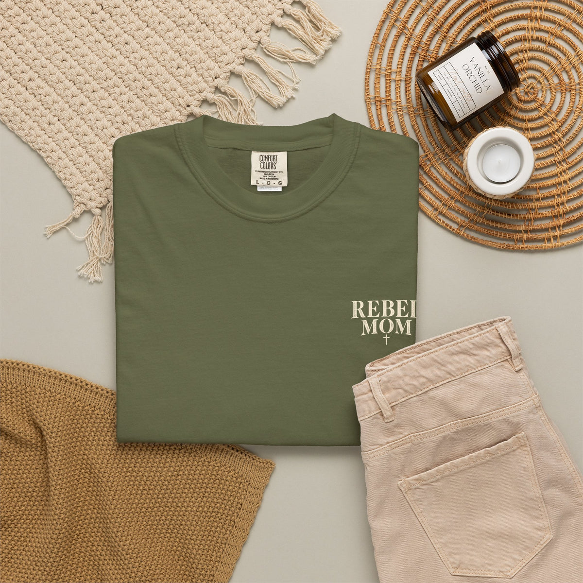 Rebel Mom T-Shirt — Garment-Dyed Casual Tee for Bold Moms