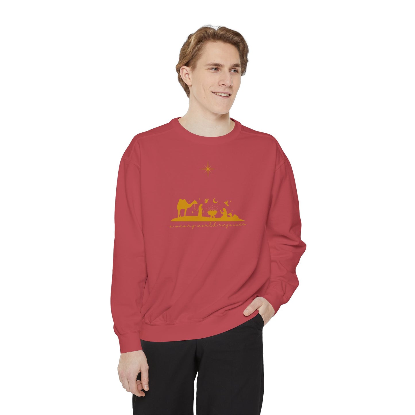 A Weary World Rejoices - Garment-Dyed Sweatshirt