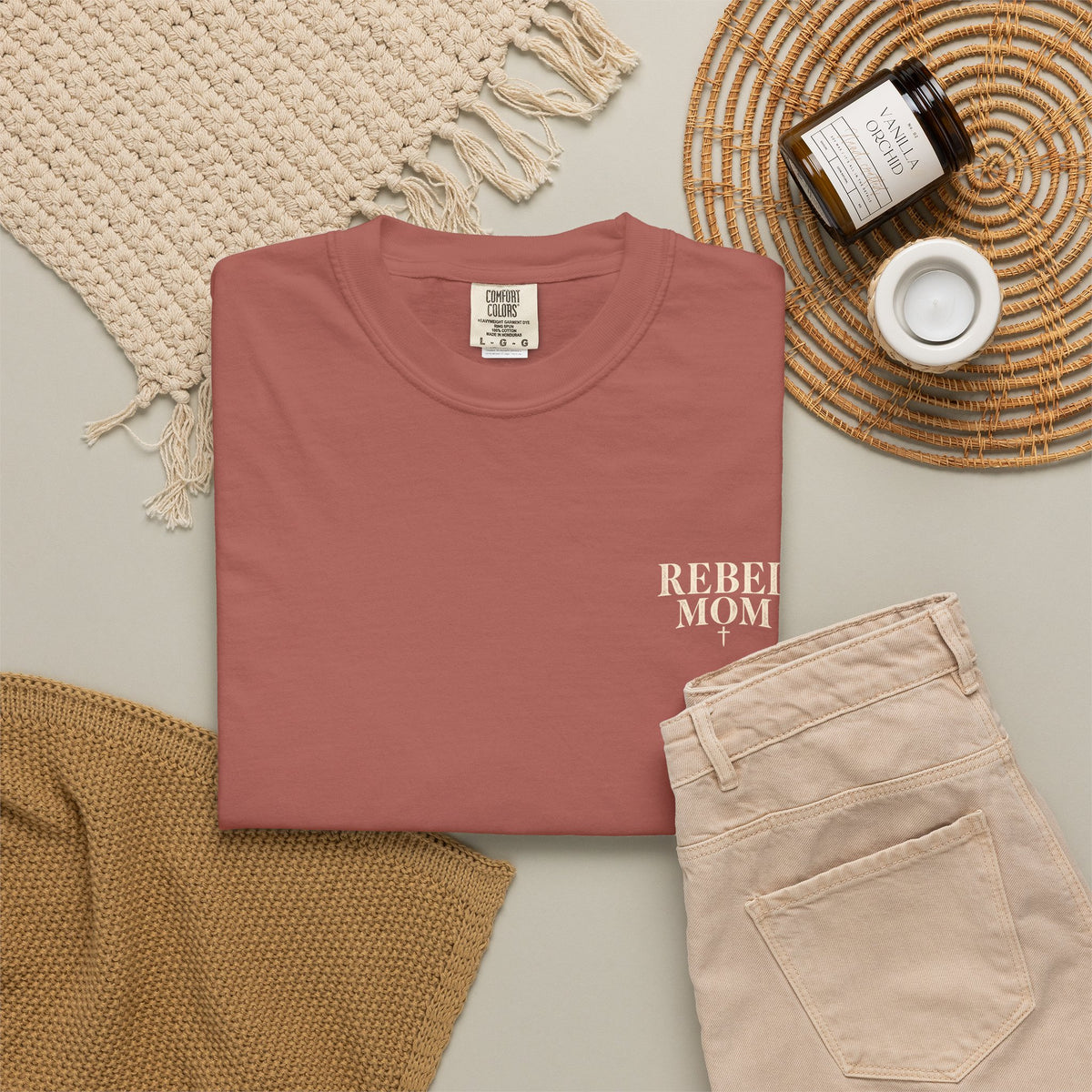 Rebel Mom T-Shirt — Garment-Dyed Casual Tee for Bold Moms